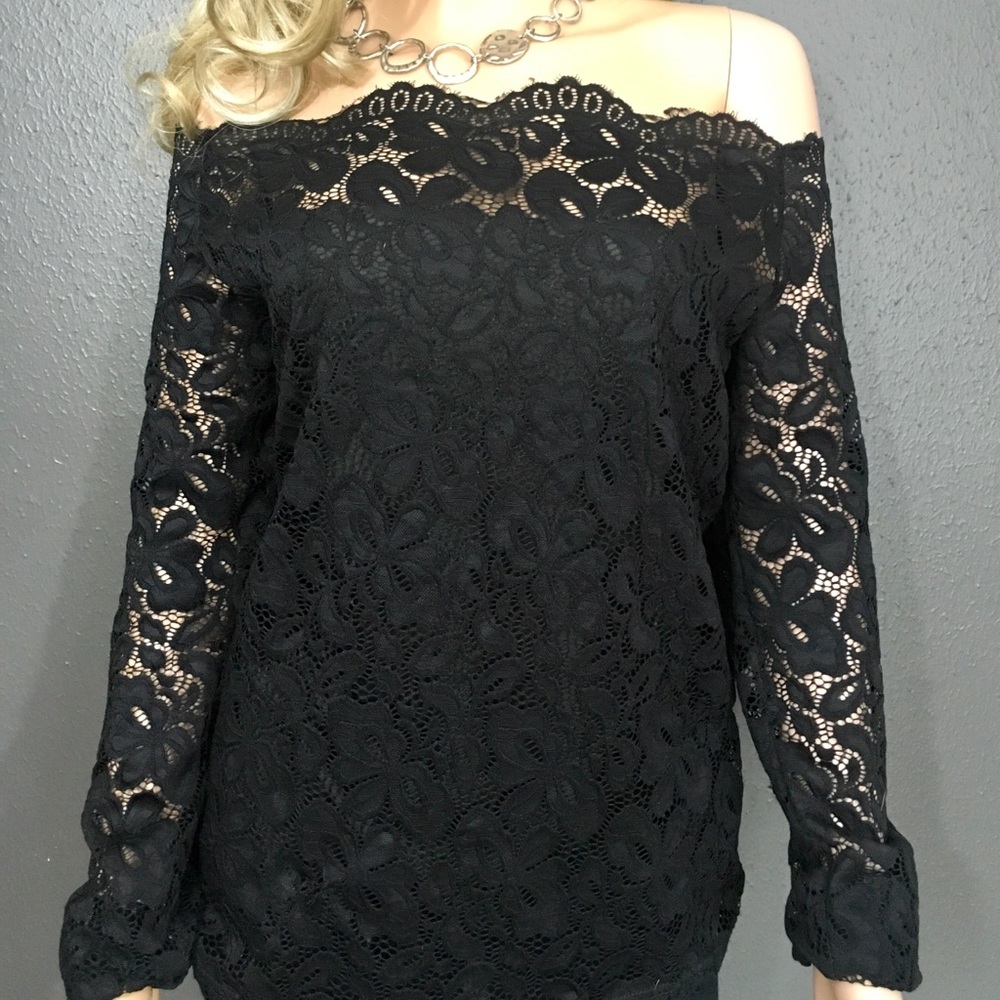Off the shoulder lace blouse Sz 14 - Picture 5 of 5